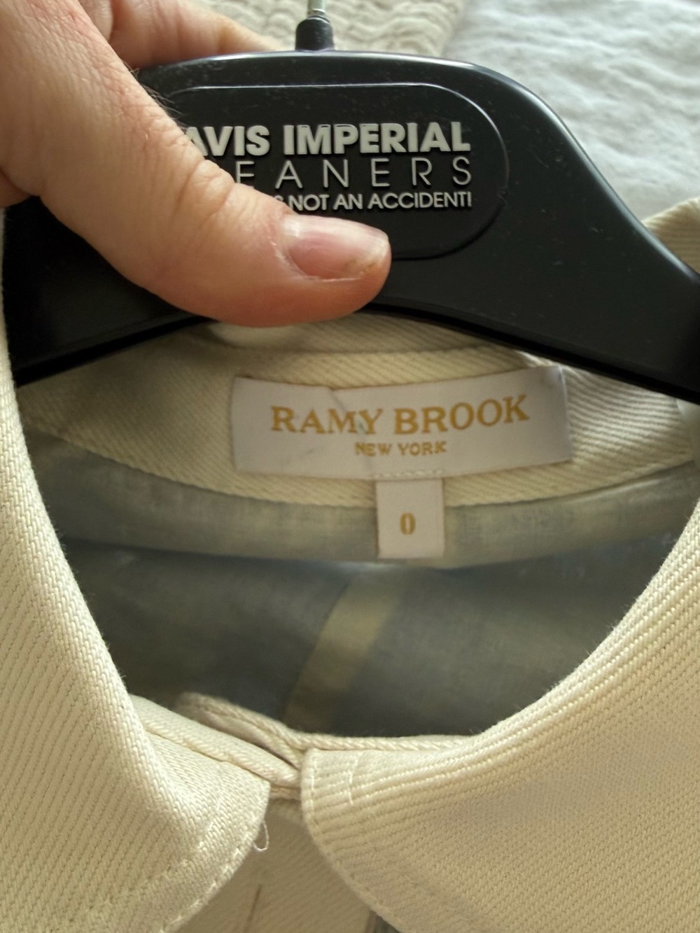 Ramy Brook Blue Floral Lace Mini Dress with Cream Trim - Picture 3 of 5